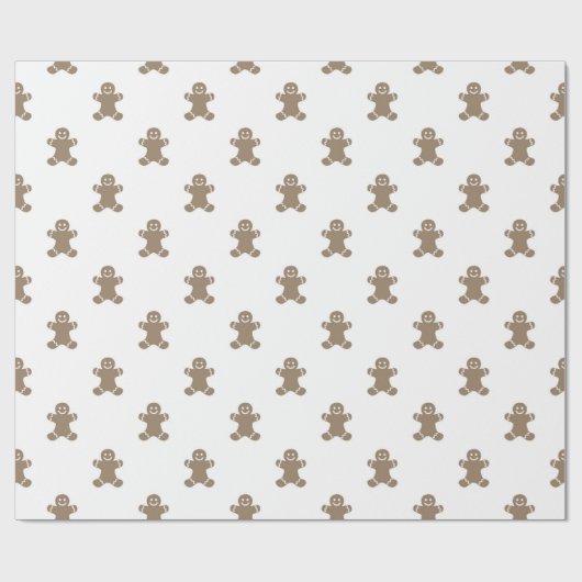 Gingerbrood Man Pattern Cadeaupapier (Vlak)