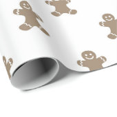 Gingerbrood Man Pattern Cadeaupapier (Rol Hoek)