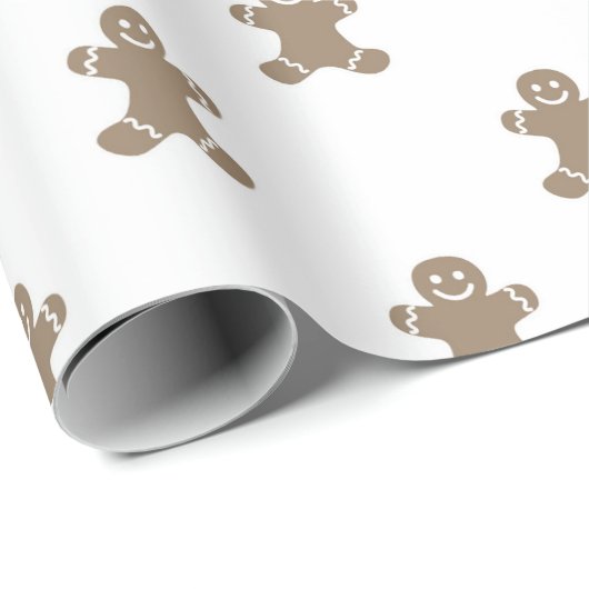 Gingerbrood Man Pattern Cadeaupapier (Rol Hoek)