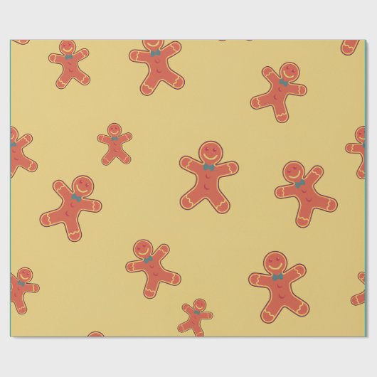Gingerbrood Man Pattern Cadeaupapier (Vlak)