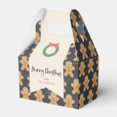 Gingerbrood Man Pattern Chalkboard Holiday Bedankdoosjes (Voorkant Zijde)