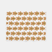 Gingerbrood Man Pattern Fleece Deken (Voorkant (Horizontaal))