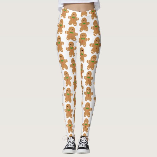 Gingerbrood Man Pattern Leggings (Voorkant)