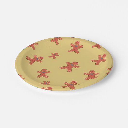 Gingerbrood Man Pattern Papieren Bordje (Gekanteld)
