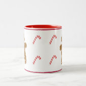 Gingerbrood Man personaliseer mam & pap Holiday Tweekleurige Koffiemok (Center)