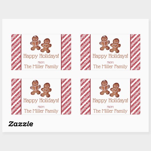 Gingerbrood Man Persoonlijke feestdag Rechthoekige Sticker (Vel)