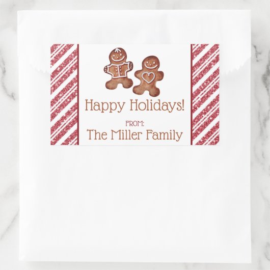 Gingerbrood Man Persoonlijke feestdag Rechthoekige Sticker (Tas)