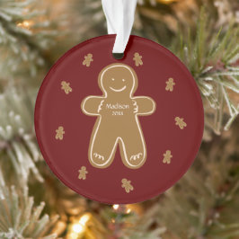 Gingerbrood Man Persoonlijke naam Jaar Holiday Ornament