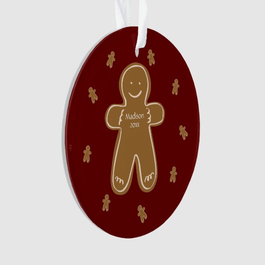 Gingerbrood Man Persoonlijke naam Jaar Holiday Ornament (voorkant)