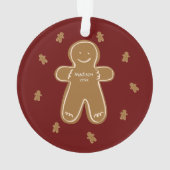 Gingerbrood Man Persoonlijke naam Jaar Holiday Ornament (achterkant)