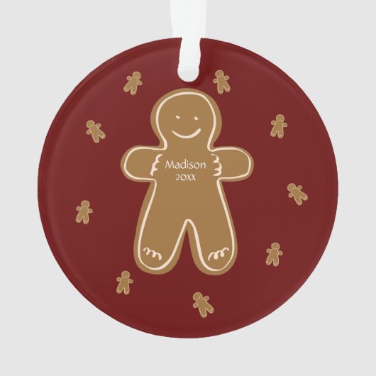 Gingerbrood Man Persoonlijke naam Jaar Holiday Ornament (achterkant)