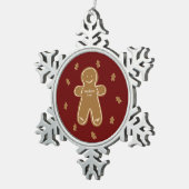 Gingerbrood Man Persoonlijke naam Jaar Holiday Tin Sneeuwvlok Ornament (Rechts)