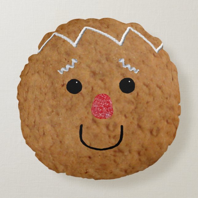 Gingerbrood Man Pillow Rond Kussen (Voorkant)