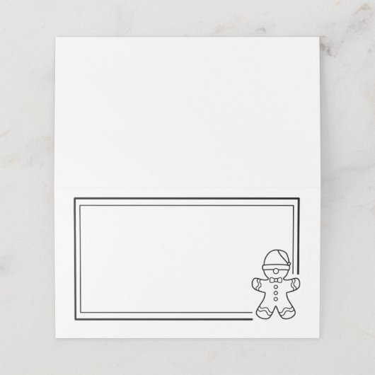 Gingerbrood Man Plaatskaartje (Buitenkant ongevouwen)