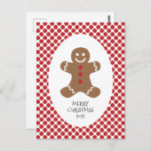Gingerbrood Man Polka Dot Kerstmis Briefkaart (Voorkant / Achterkant)