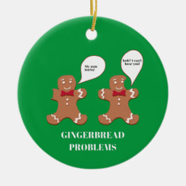 Gingerbrood Man Problemen Funny Kerstornament Keramisch Ornament
