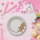 Gingerbrood Man Pset Kerstfeestdag Koekje Papieren Bordje (Feest)