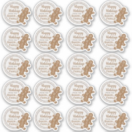 Gingerbrood Man Pset Kerstfeestdag Koekje Sticker