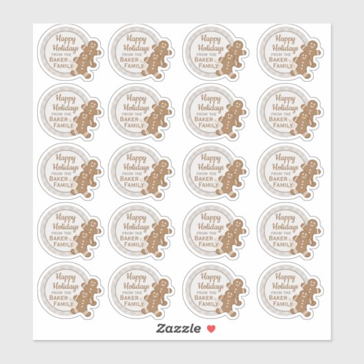 Gingerbrood Man Pset Kerstfeestdag Koekje Sticker (Vel)