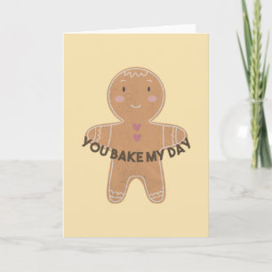 Gingerbrood Man Pun: Je bakt mijn dag Notitiekaartje