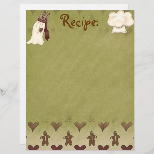 Gingerbrood Man Recipt Paper (Voorkant / Achterkant)