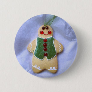 Gingerbrood Man Ronde Button 5,7 Cm