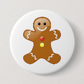 Gingerbrood Man Ronde Button 7,6 Cm (Voorkant)