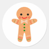 Gingerbrood Man Ronde Sticker (Voorkant)