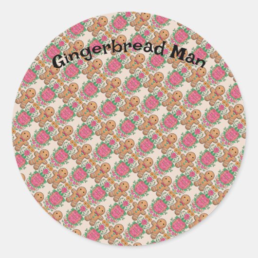 Gingerbrood Man Ronde Sticker (Voorkant)