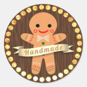 Gingerbrood Man Ronde Sticker (Voorkant)