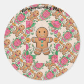 Gingerbrood Man Ronde Sticker (Voorkant)