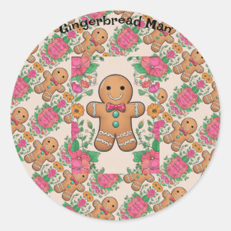 Gingerbrood Man Ronde Sticker