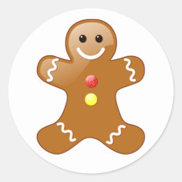 Gingerbrood Man Ronde Sticker