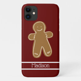 Gingerbrood Man Rood Persoonlijke naam Cute Case-Mate iPhone Case