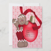 Gingerbrood Man (rood) - Uitnodiging (Achterkant)