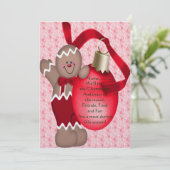 Gingerbrood Man (rood) - Uitnodiging (Staand voorkant)