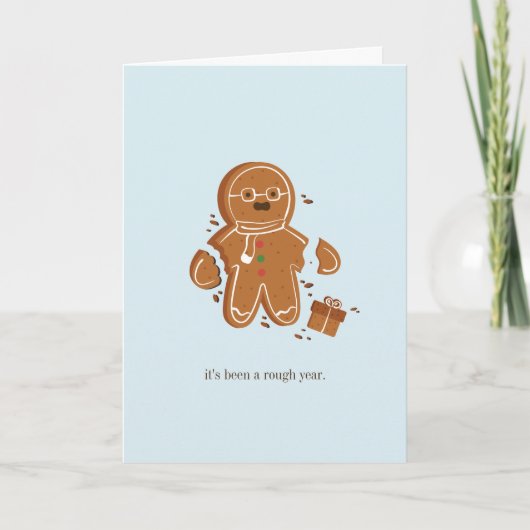 Gingerbrood Man Rough Year Holiday Kaart (Voorkant)