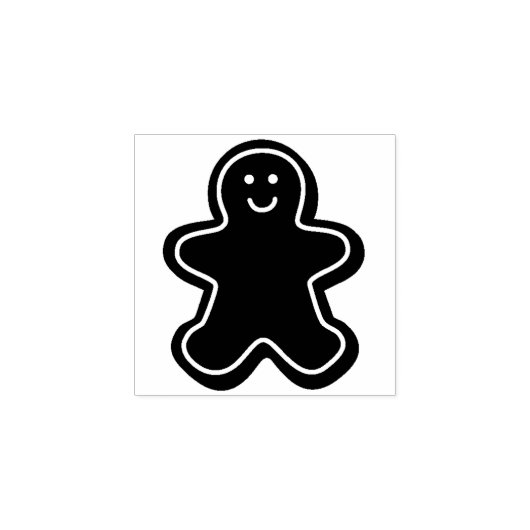Gingerbrood Man Rubberstempel (Afrduk)