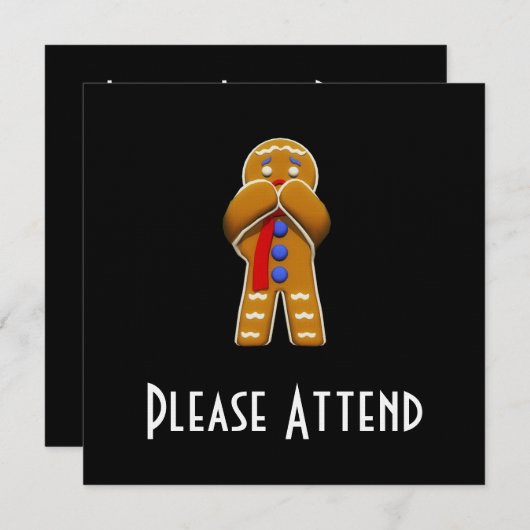 Gingerbrood Man - Scared - Originele kleuren Kaart (Voorkant / Achterkant)