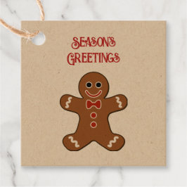 Gingerbrood Man Seizoensgroeten Gift Labels