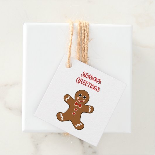 Gingerbrood Man Seizoensgroeten Gift Labels (In situ)