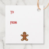 Gingerbrood Man Seizoensgroeten Gift Labels (Achterkant)