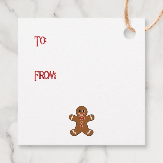 Gingerbrood Man Seizoensgroeten Gift Labels (Achterkant)