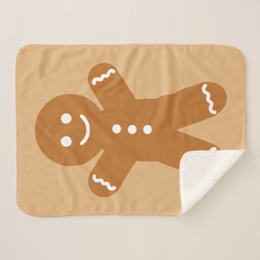 Gingerbrood man sherpa blanket deken (Voorkant (horizontaal))
