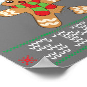 Gingerbrood Man Shirt Gift Oh onverwacht Kerstmis  Poster (Hoek)