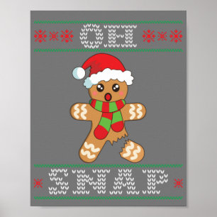 Gingerbrood Man Shirt Gift Oh onverwacht Kerstmis  Poster