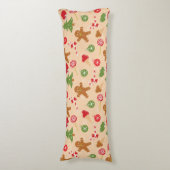 Gingerbrood Man, Snoep en ijs Lichaamskussen (Voorkant Verticaal)