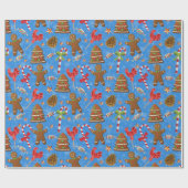 Gingerbrood Man, Snoep en lolly Cadeaupapier (Vlak)