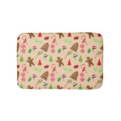 Gingerbrood Man, Snoep en santa hat Badmat (Voorkant)