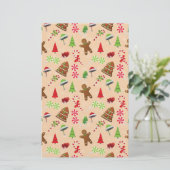 Gingerbrood Man, Snoep en santa hat Briefpapier (Staand voorkant)
